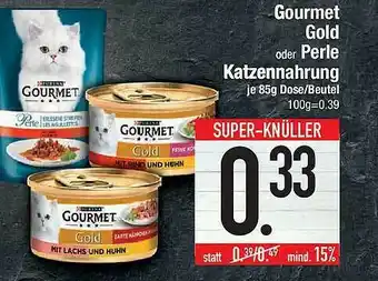 E-Center Gourmet Gold Oder Perle Katzennahrung Angebot