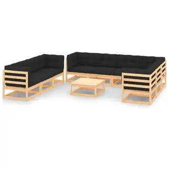 ManoMano Maisonchic - 10-tlg. Garten-Lounge-Set Gartenmöbel-Set Terrassen-Sitzgruppe mit Kissen Kiefer Massivholz ZDEH98617 Angebot