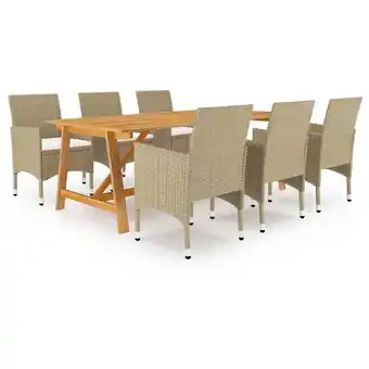 ManoMano 7-tlg. Garten-Essgruppe Gartenmöbel Set Terrassen/Balkon/Outdoor-Essgruppe Beige ETHJ457049 Maisonchic Angebot