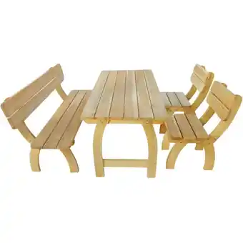 ManoMano 4-tlg. Garten-Essgruppe Gartenmöbel Set Sitzgruppe Kiefernholz Imprägniert DE26226 Angebot