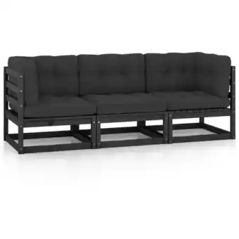 ManoMano 3-Sitzer-Gartensofa Gartenmöbel - Gartenbank mit Kissen Kiefer Massivholz BV212091 Bonnevie Angebot