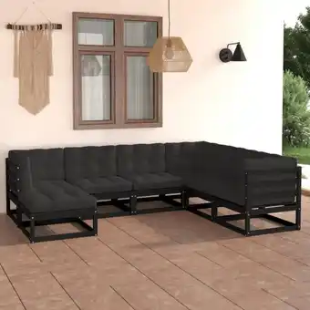 ManoMano 7-tlg. Sitzgruppe Gartenmöbel Set - Garten-Lounge-Set mit Kissen Kiefer Massivholz BV751740 Bonnevie Angebot