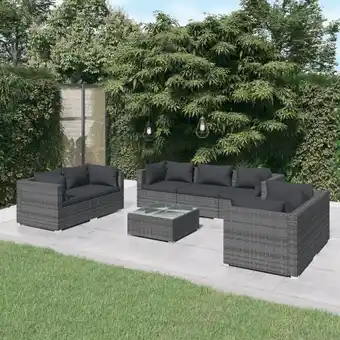 ManoMano Maisonchic - 8-tlg. Garten-Lounge-Set, Gartenmöbel, Sitzgruppe Gartenset mit Kissen Poly Rattan Grau LLOAQ689825 Angebot