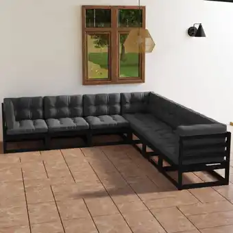 ManoMano 7-tlg. Sitzgruppe Gartenmöbel Set - Garten-Lounge-Set mit Kissen Massivholz Kiefer BV902483 Bonnevie Angebot