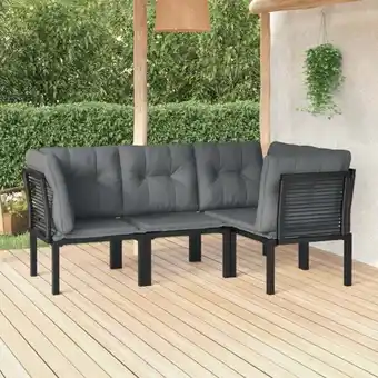 ManoMano 4-tlg. Garten-Lounge-Set, Gartenmöbel, Sitzgruppe Gartenset Schwarz und Grau Poly Rattan LLOAQ219056 Maisonchic Angebot