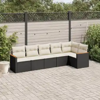 ManoMano 6-tlg. Garten-Sofagarnitur mit Kissen Schwarz Poly Rattan vidaXL37492 Angebot