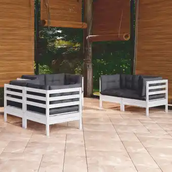 ManoMano 6-tlg. Garten-Lounge-Set,Gartenmöbel-Set mit Kissen Massivholz Kiefer vidaXL Angebot