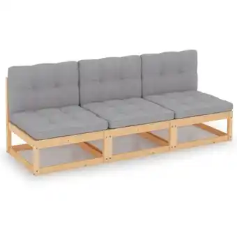 ManoMano 3-Sitzer-Sofa Couch Wohnzimmersofa - mit Kissen Kiefer Massivholz BV405927 Bonnevie Angebot