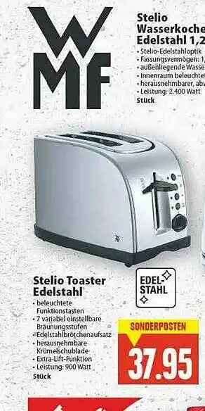 E-Center Stelio Toaster Edelstahl Angebot