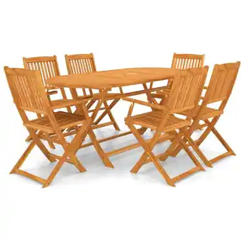 ManoMano 7-tlg. Garten-Essgruppe Klappbar Gartenmöbel Set Terrassen/Balkon/Outdoor-Essgruppe Massivholz Akazie ETHJ362618 Maisonchic Angebot