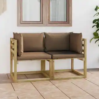 ManoMano Garten-Ecksofas mit Kissen 2 Stk. Gartensofa Loungesofa Couch Modern Kiefernholz Grün Imprägniert DE53488 Angebot