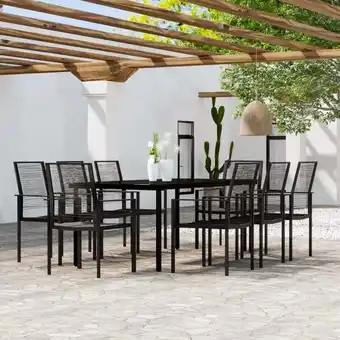 ManoMano 9-tlg. Garten-Essgruppe, Gartenmöbel, Sitzgruppe Gartenset Schwarz LLOAQ120782 Maisonchic Angebot