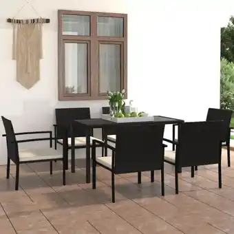 ManoMano 7-tlg. Garten-Essgruppe Gartenmöbel Set Terrassen/Balkon/Outdoor-Essgruppe Poly Rattan Schwarz ETHJ712710 Maisonchic Angebot