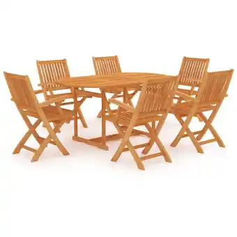 ManoMano 7-tlg. Garten-Essgruppe Gartenmöbel Set Sitzgruppe Massivholz Teak DE10038 Angebot