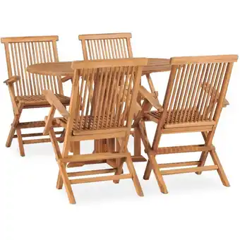 ManoMano Bonnevie - 5-tlg. Gartenmöbel Set Sitzgruppe Garten mit Tisch und Stühlen - Klappbar Massivholz Teak BV707699 Angebot