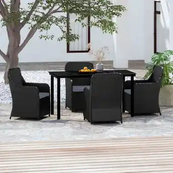 ManoMano 5-tlg. Garten-Essgruppe,Gartenmöbel Set mit Kissen Schwarz vidaXL577730 Angebot