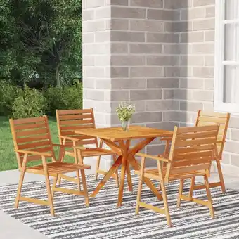 ManoMano 5-tlg. Gartenmöbel Set Sitzgruppe Garten mit Tisch und Stühlen - Massivholz Akazie BV517027 - BonneVie Angebot