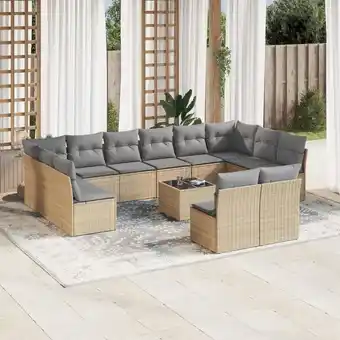 ManoMano 13-tlg. Garten-Sofagarnitur mit Kissen Beige Poly Rattan vidaXL806832 Angebot