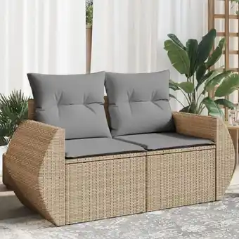 ManoMano Bonnevie - Gartensofa mit Kissen 2-Sitzer Beige Poly Rattan vidaXL573876 Angebot