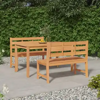 ManoMano 3-tlg. Garten-Essgruppe Gartenmöbel Set Terrassen/Balkon/Outdoor-Essgruppe Massivholz Teak ETHJ916046 Maisonchic Angebot