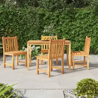 ManoMano 5-tlg. Garten-Essgruppe, Gartenmöbel, Sitzgruppe Gartenset Massivholz Teak LLOAQ537440 Maisonchic Angebot