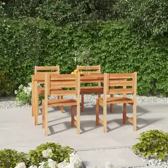 ManoMano 5-tlg. Garten-Essgruppe, Gartenmöbel, Sitzgruppe Gartenset Massivholz Teak LLOAQ166017 Maisonchic Angebot