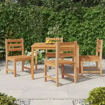 ManoMano 5-tlg. Garten-Essgruppe, Gartenmöbel, Sitzgruppe Gartenset Massivholz Teak LLOAQ799211 Maisonchic Angebot