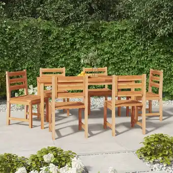 ManoMano 7-tlg. Garten-Essgruppe, Gartenmöbel, Sitzgruppe Gartenset Massivholz Teak LLOAQ567039 Maisonchic Angebot