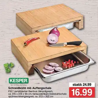 Famila Nord West Kesper Schneidbrett Mit Auffangschale Angebot