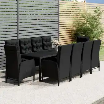 ManoMano 11-tlg. Garten-Essgruppe,Gartenmöbel Set Poly Rattan Schwarz vidaXL Angebot