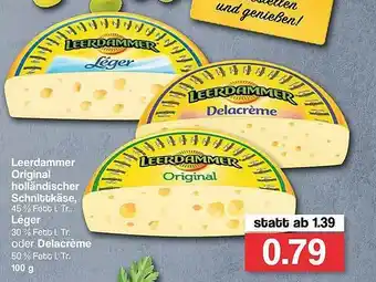 Famila Nord West Leerdammer Original Holländischer Schnittkäse Léger Oder Delacrème Angebot