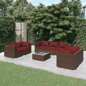 ManoMano 8-tlg. Garten-Lounge-Set,Gartenmöbel-Set mit Kissen Poly Rattan Braun vidaXL Angebot