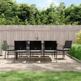 ManoMano 9-tlg. Garten-Essgruppe,Gartenmöbel Set mit Kissen Poly Rattan und Stahl vidaXL Angebot