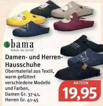 Feneberg Bama Damen- Und Herren-hausschuhe Angebot