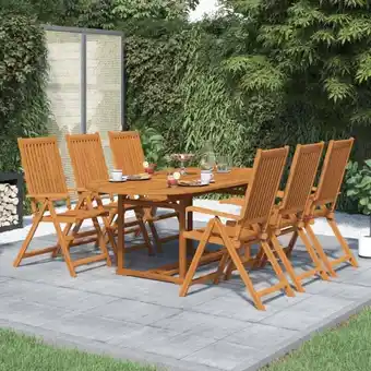 ManoMano 7-tlg. Gartenmöbel Set Sitzgruppe Garten mit Tisch und Stühlen - Massivholz Akazie BV285244 Bonnevie Angebot