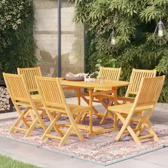 ManoMano 7-tlg. Garten-Essgruppe Gartenmöbel Set Sitzgruppe Massivholz Teak DE68747 Angebot