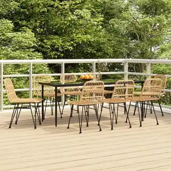 ManoMano 9-tlg. Garten-Essgruppe Gartenmöbel Set Sitzgruppe Poly Rattan DE60483 Angebot