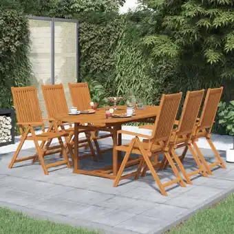 ManoMano 7-tlg. Garten-Essgruppe Gartenmöbel Set Sitzgruppe Massivholz Akazie DE55234 Angebot