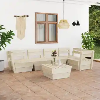 ManoMano 6-tlg. Garten-Paletten-Lounge-Set, Sitzgruppe Gartenset, Gartenmöbel Imprägniertes Fichtenholz LLOAQ787721 Maisonchic Angebot