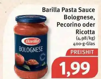 Feneberg Barilla Pasta Sauce Bolognese, Pecorino Oder Ricotta Angebot