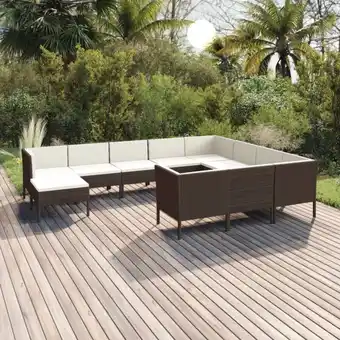 ManoMano Maisonchic - 11-tlg. Garten-Lounge-Set, Gartenmöbel, Sitzgruppe Gartenset mit Auflagen Poly Rattan Braun LLOAQ396729 Angebot