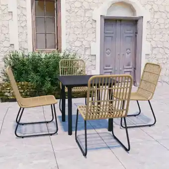 ManoMano 5-tlg. Garten-Essgruppe Gartenmöbel Set Terrassen/Balkon/Outdoor-Essgruppe Poly Rattan und Glas ETHJ790529 MaisonChic Angebot