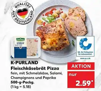 Kaufland K-purland Fleischkäsebrät Pizza Angebot