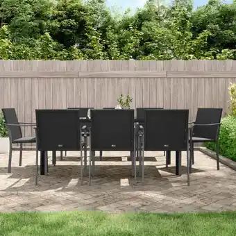 ManoMano 9-tlg. Garten-Essgruppe, Gartenmöbel, Sitzgruppe Gartenset mit Kissen Poly Rattan und Stahl LLOAQ339919 Maisonchic Angebot