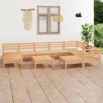 ManoMano 10-tlg. Sitzgruppe Gartenmöbel Set - Balkonmöbel Set Kiefer Massivholz BV291515 Bonnevie Angebot