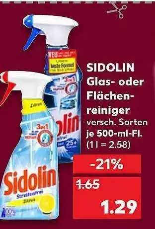 Kaufland Sidolin Glas- Oder Flächenreiniger Angebot