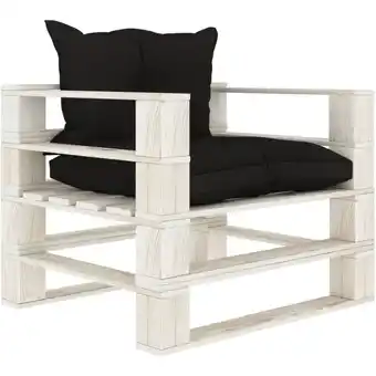 ManoMano Garten-Palettensofa Gartensofa Gartenmöbel - Gartenbank mit schwarzen Kissen Holz BV658767 Bonnevie Angebot