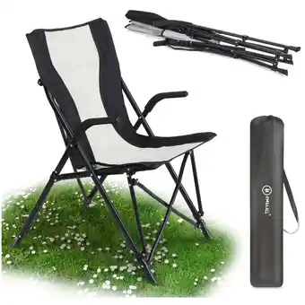 ManoMano HOMECALL Campingstuhl Klappbar Campingstuhl Gartenstuhl, (Schwarz/Cremeweiß), bis 120 kg, 30118 Angebot