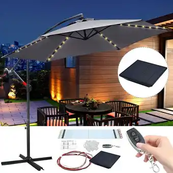 ManoMano TolleTour 3m Sonnenschirm Gartenschirm mit LED Solar Ampelschirm Pavillon Kurbelsonnenschirm Alu Grau - Grau Angebot