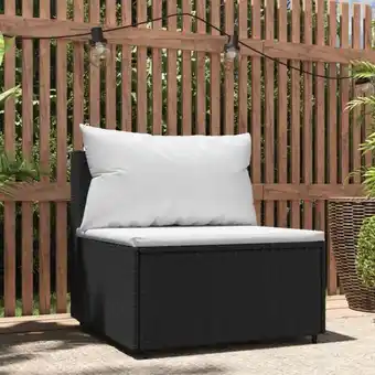 ManoMano Bonnevie - Garten-Mittelsofa mit Kissen,Gartensofa Schwarz Poly Rattan vidaXL Angebot